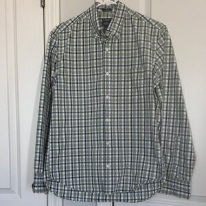 J. Crew Olive and White Checkered Men's Shirt